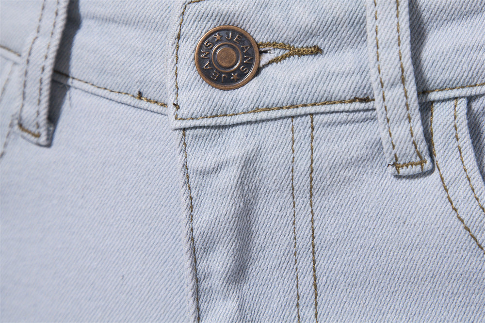 Pantalon en jean pour homme, décontracté, automne, pantalon extensible, déchiré, skinny | ZH10