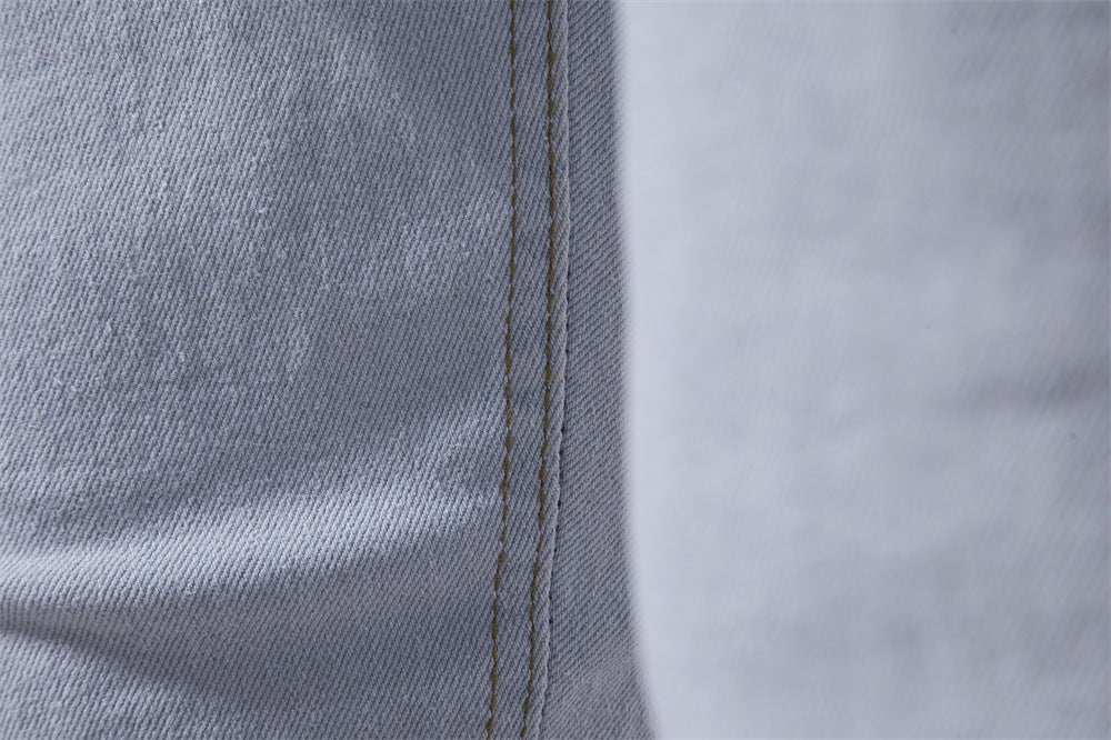Pantalon en jean pour homme, décontracté, automne, pantalon extensible, déchiré, skinny | ZH10