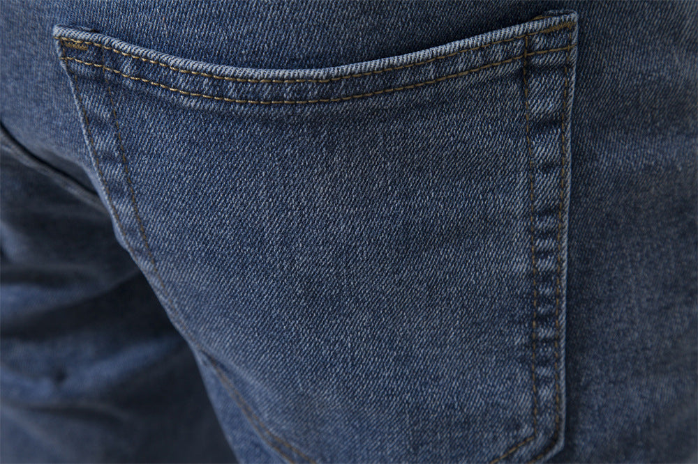 Pantalon en jean pour homme, décontracté, automne, pantalon extensible, déchiré, skinny | ZH10