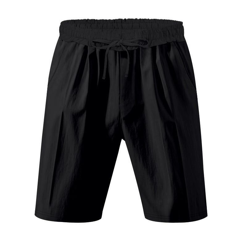 Men's Lightweight Linen-Blend Beach Shorts - Relaxed Fit 5-Inch Casual Shorts | WW-2