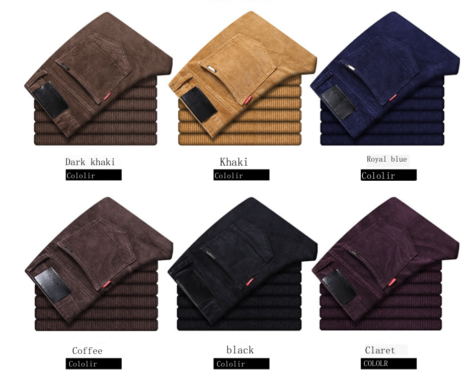 Jeans da uomo in velluto a coste dritto slim fit pantaloni versatili elastici business casual pantaloni comodi elastici | 6686