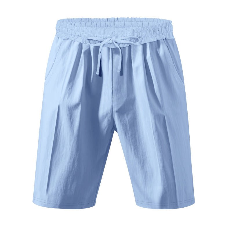 Men's Lightweight Linen-Blend Beach Shorts - Relaxed Fit 5-Inch Casual Shorts | WW-2