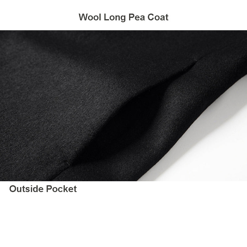 Cappotto lungo da uomo in lana di prima qualità, vestibilità slim, trench | xz5903