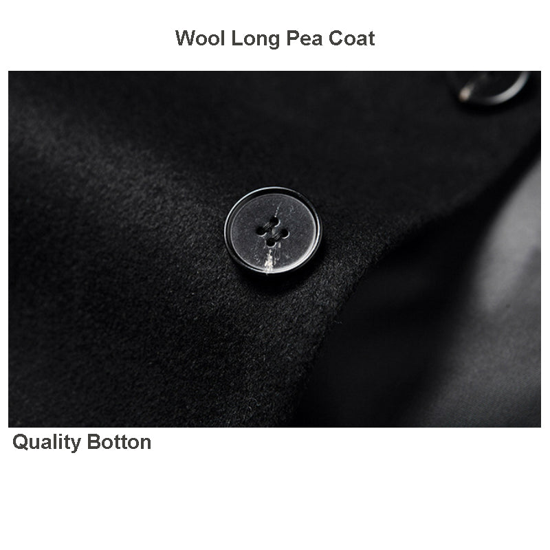 Cappotto lungo da uomo in lana di prima qualità, vestibilità slim, trench | xz5903