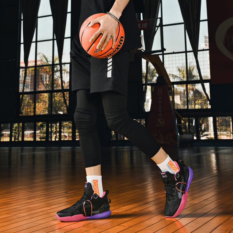 Baskets montantes élégantes pour hommes, chaussures de basket-ball athlétiques |