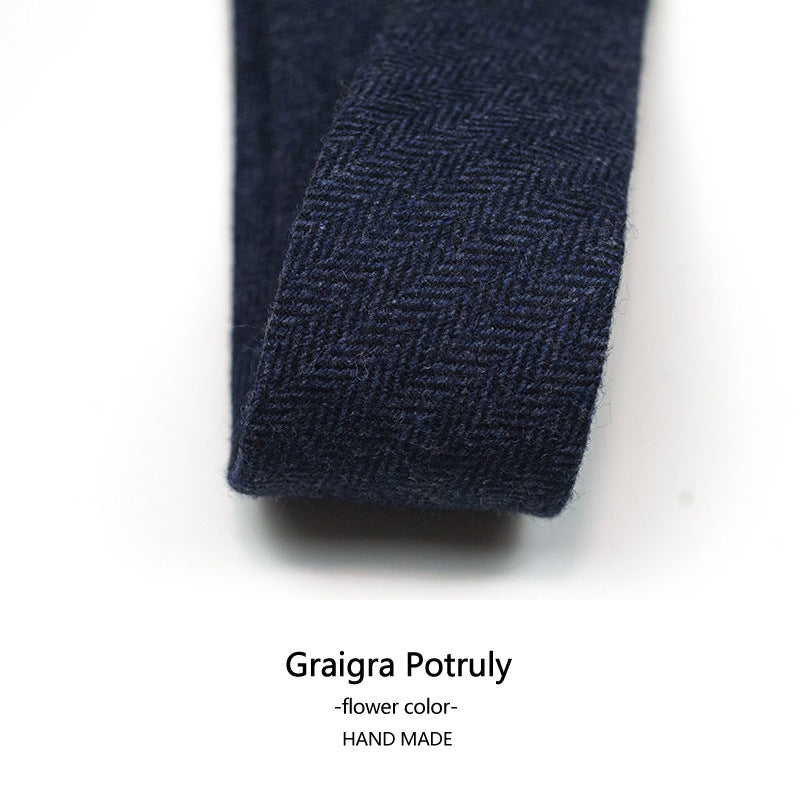 Cravatta da uomo in lana e cashmere, modello a quadri, casual, formale, sottile, in tweed | Y-112