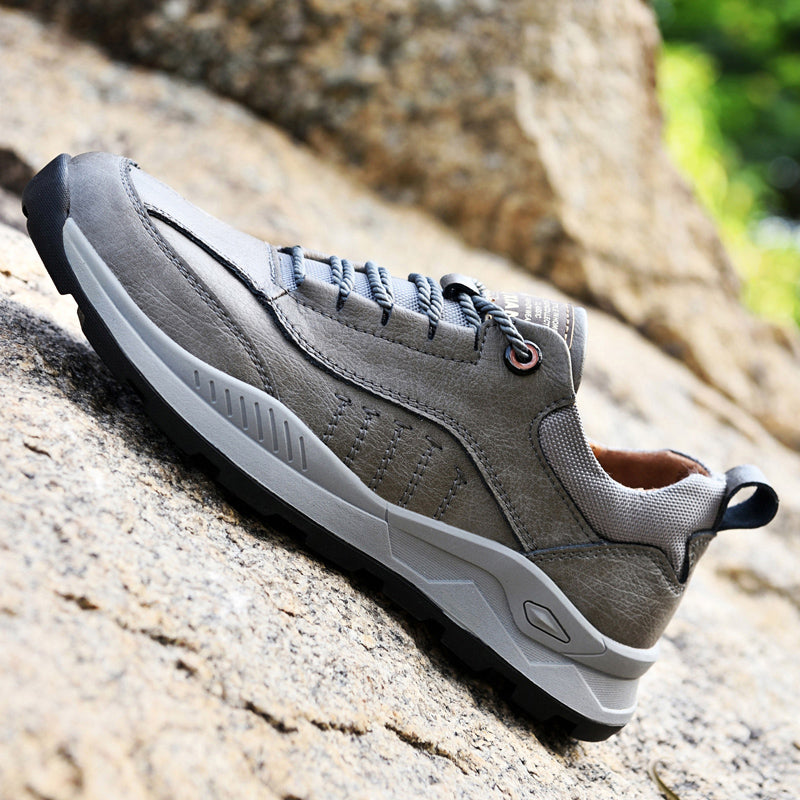 Chaussures de marche habillées en cuir microfibre pour hommes Gris | 1299