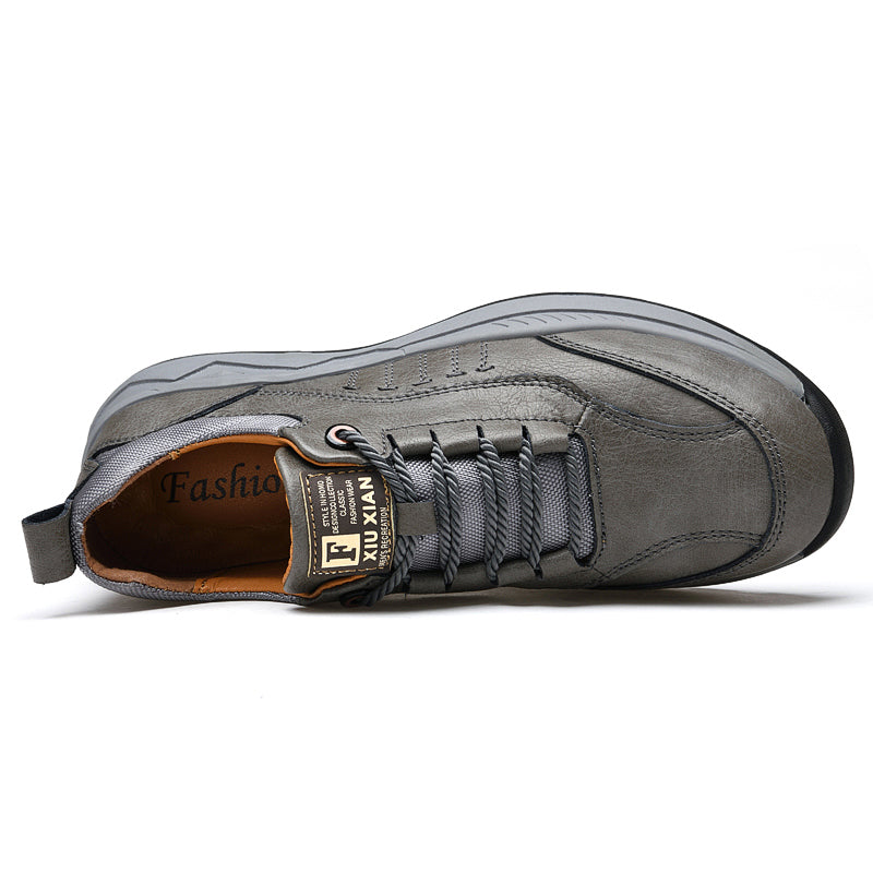 Chaussures de marche habillées en cuir microfibre pour hommes Gris | 1299