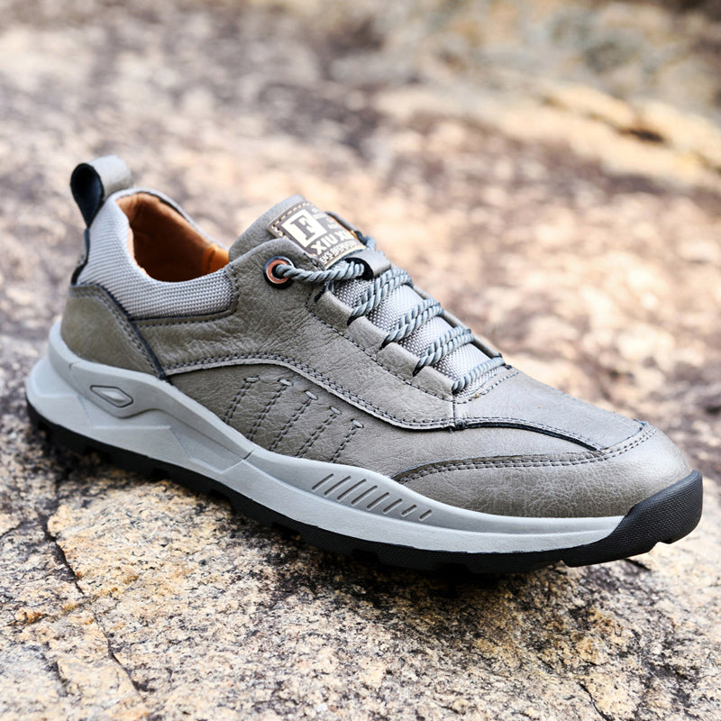 Chaussures de marche habillées en cuir microfibre pour hommes Gris | 1299