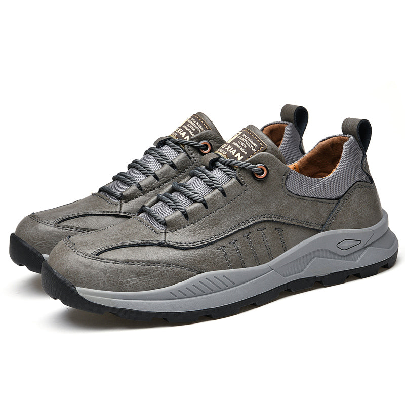Chaussures de marche habillées en cuir microfibre pour hommes Gris | 1299