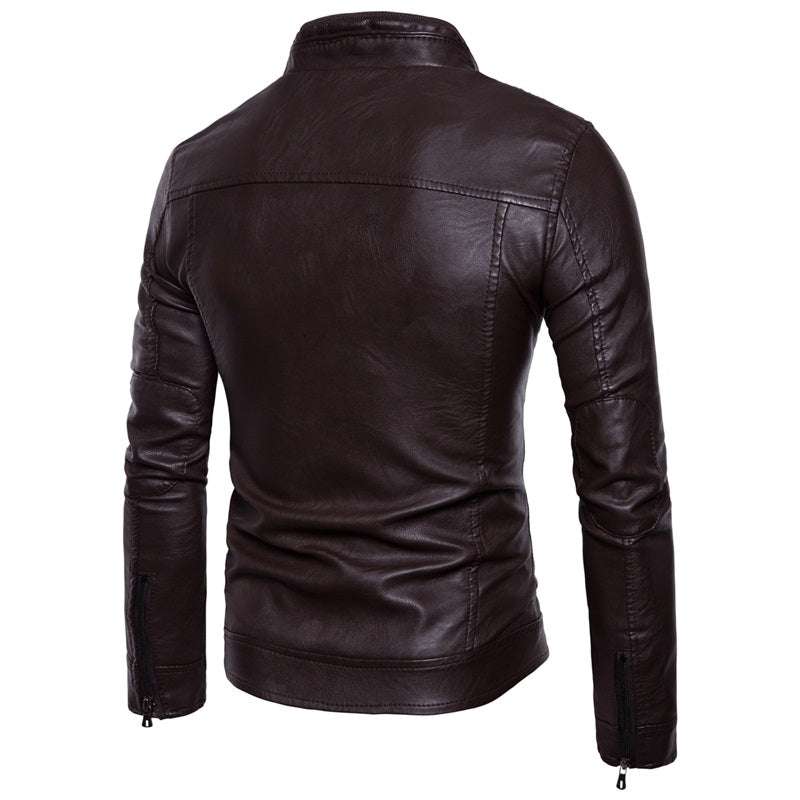 Giacca da uomo in similpelle di alta qualità, vestibilità aderente, elegante blazer | JK12