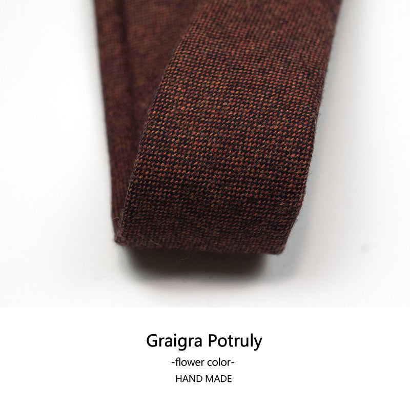 Cravatta da uomo in lana e cashmere, modello a quadri, casual, formale, sottile, in tweed | Y-112