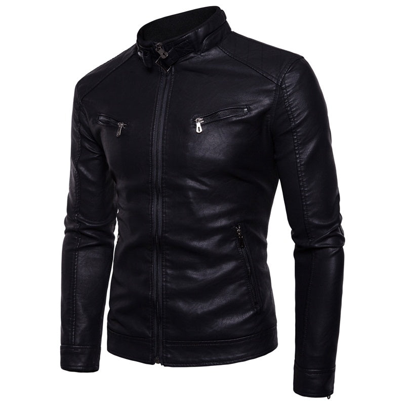Giacca da uomo in similpelle di alta qualità, vestibilità aderente, elegante blazer | JK12