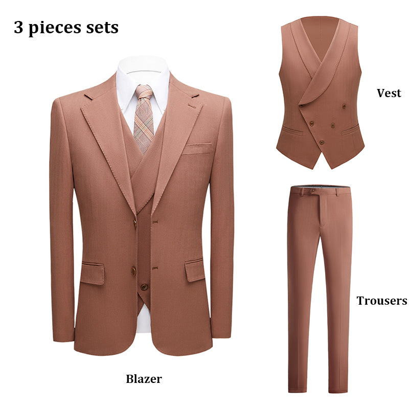 Abito da uomo 3 pezzi slim fit abito da ballo smoking blazer abito business matrimonio festa primavera autunno | 615