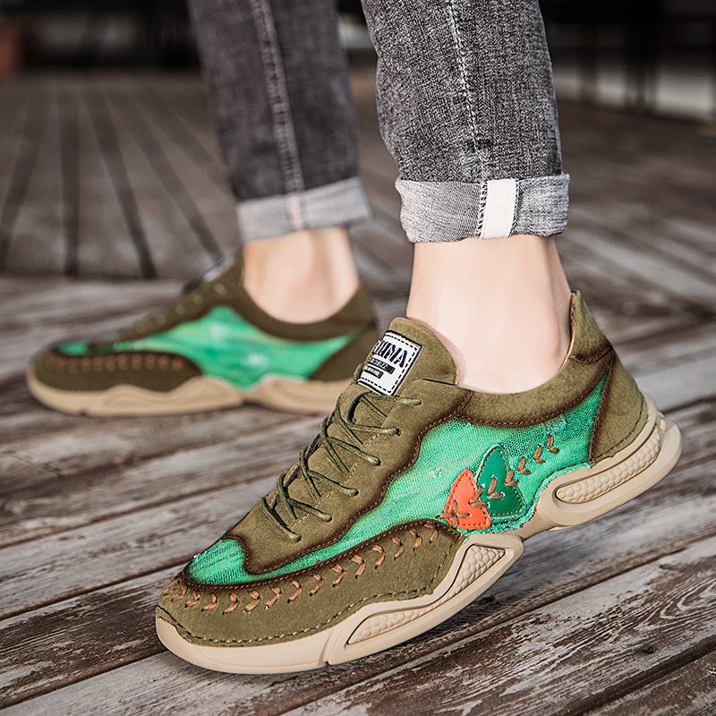 Men's Casual Shoes Fashion Breathable Walking Sports Handmade Boots Manual lace-up Comfortable Trainers
| 7219