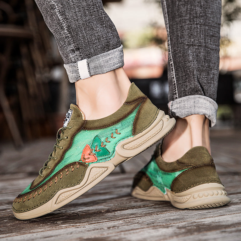 Men's Casual Shoes Fashion Breathable Walking Sports Handmade Boots Manual lace-up Comfortable Trainers
| 7219