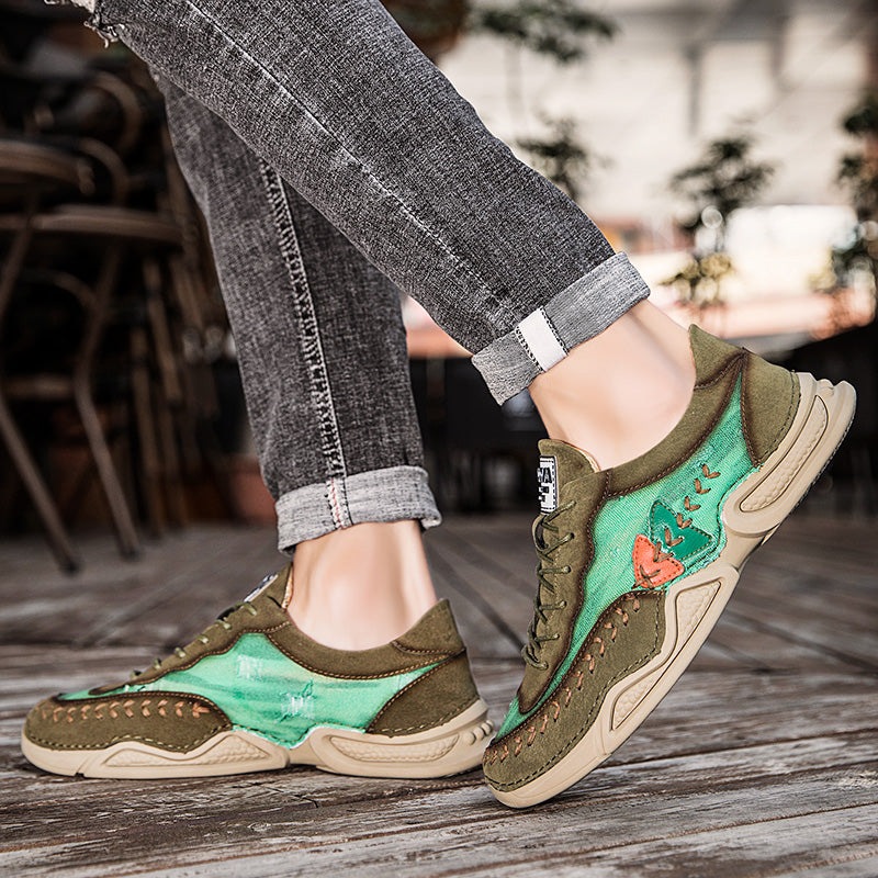 Men's Casual Shoes Fashion Breathable Walking Sports Handmade Boots Manual lace-up Comfortable Trainers
| 7219