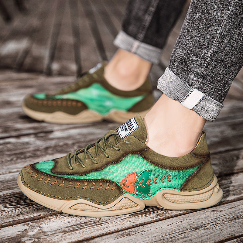 Men's Casual Shoes Fashion Breathable Walking Sports Handmade Boots Manual lace-up Comfortable Trainers
| 7219