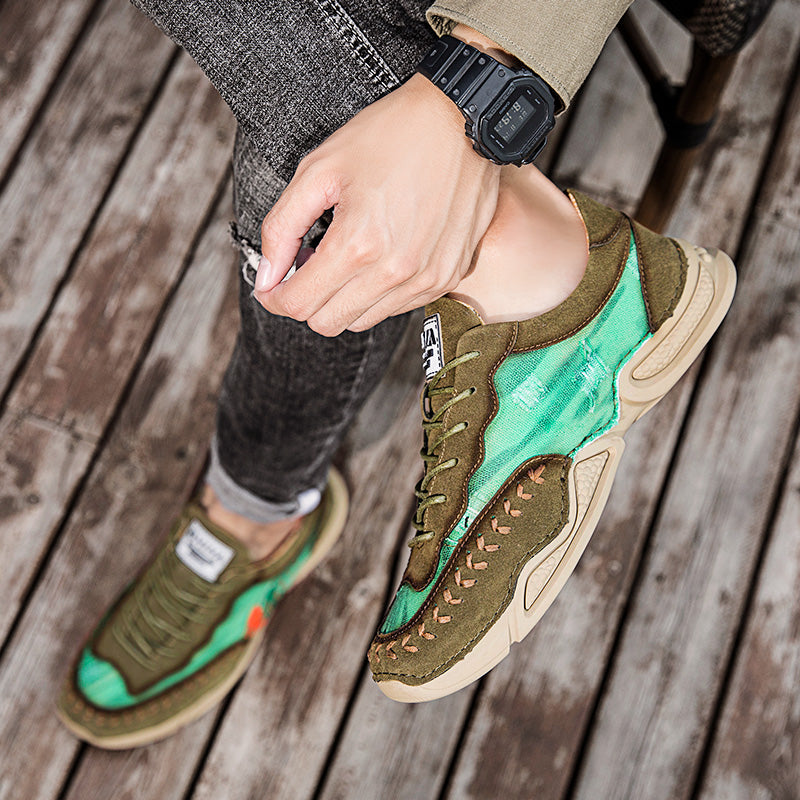 Men's Casual Shoes Fashion Breathable Walking Sports Handmade Boots Manual lace-up Comfortable Trainers
| 7219