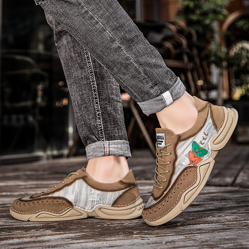 Men's Casual Shoes Fashion Breathable Walking Sports Handmade Boots Manual lace-up Comfortable Trainers
| 7219