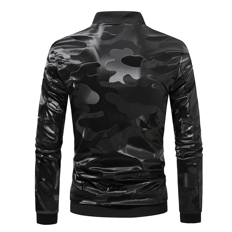 Giacca da uomo in pelle slim fit con asciugatura rapida e mimetica | JK86