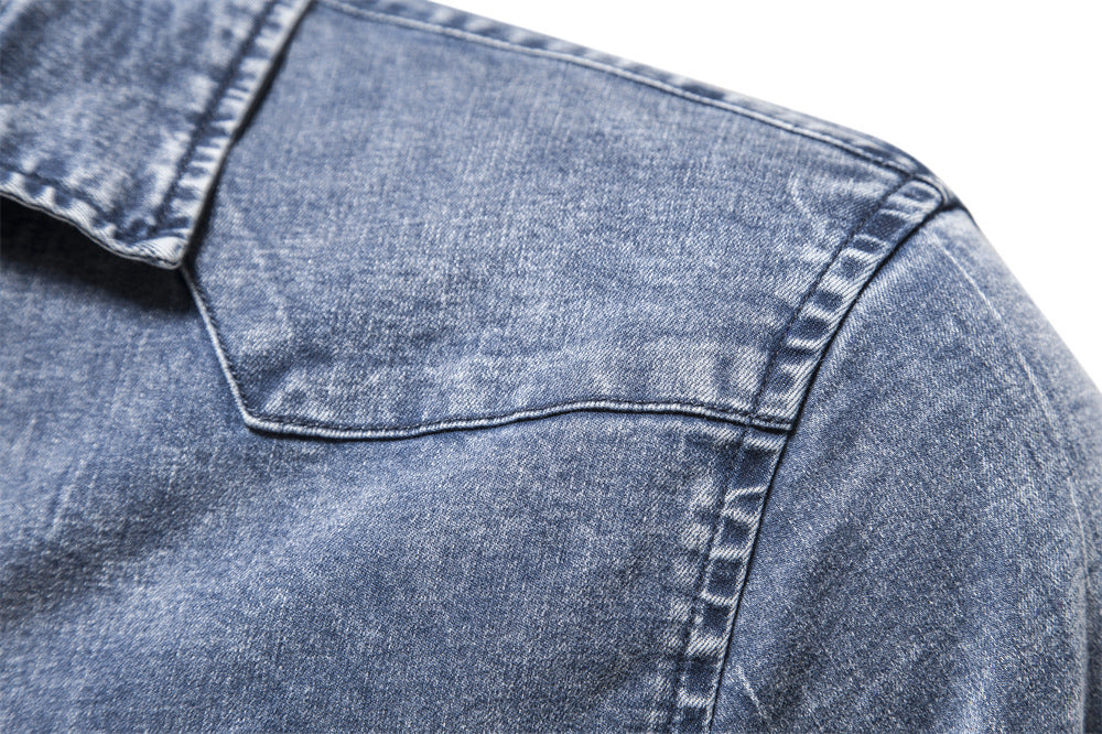 Camicie a maniche lunghe in denim leggero per uomo | 6012