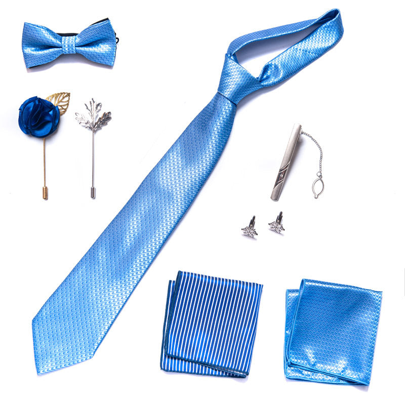 8 pezzi Set di cravatte classiche da uomo in seta Paisley Stripe per uomo Confezione regalo | LB202