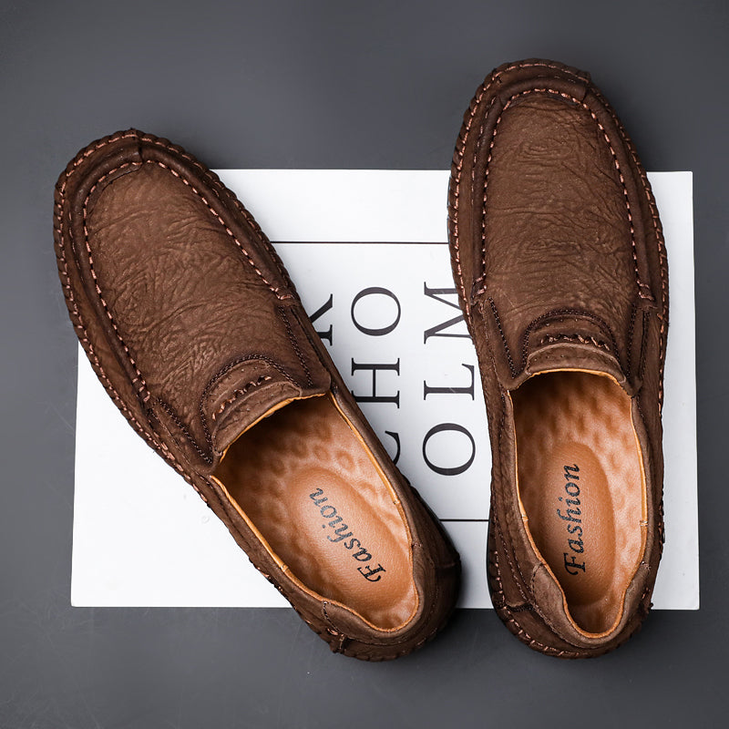 Mocassini in pelle da uomo, scarpe con tacco, slip on, mocassini | 88138
