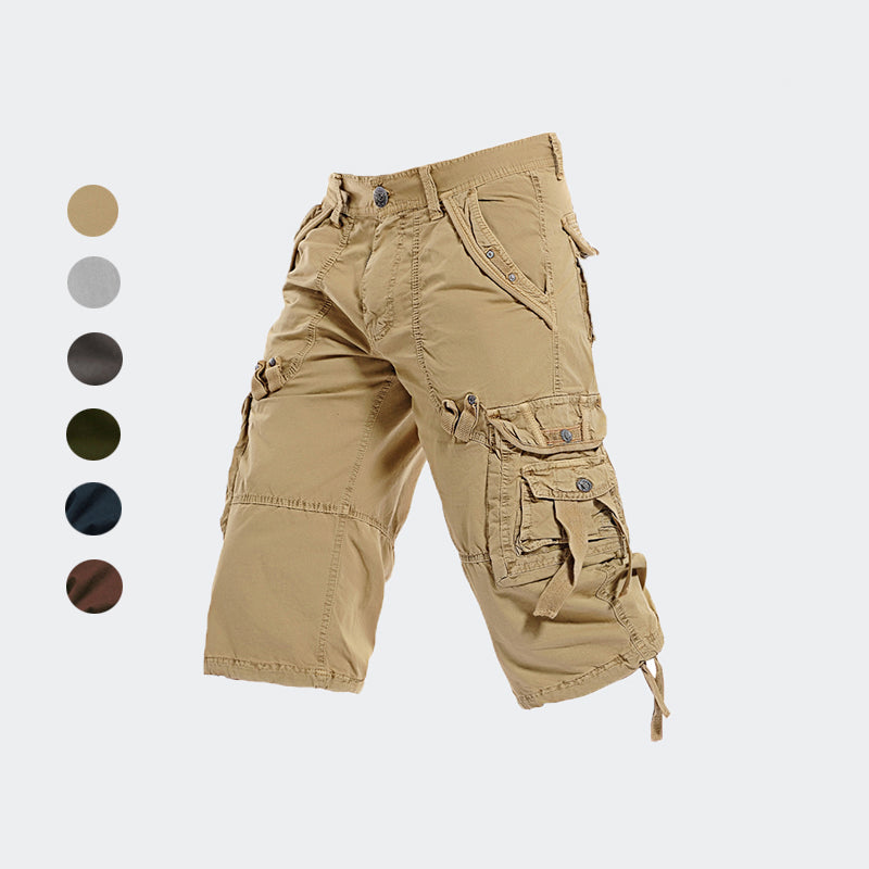 Pantaloncini cargo da uomo sotto il ginocchio con tasche multiple, pantaloncini lunghi Capri 3/4-5820
