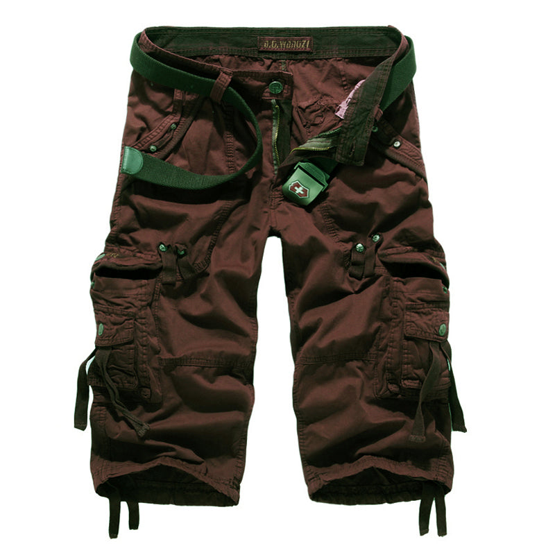 Pantaloncini cargo da uomo sotto il ginocchio con tasche multiple, pantaloncini lunghi Capri 3/4-5820