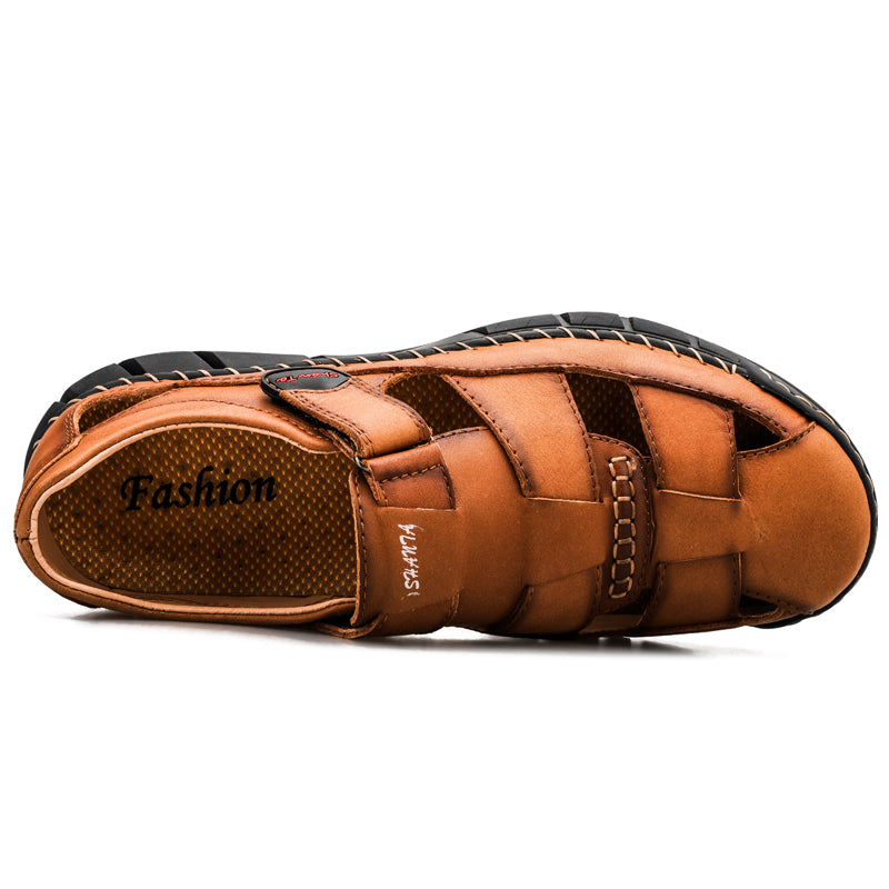 Sandali sportivi in pelle con punta chiusa da uomo -71712