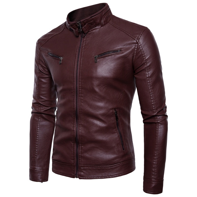 Giacca da uomo in similpelle di alta qualità, vestibilità aderente, elegante blazer | JK12