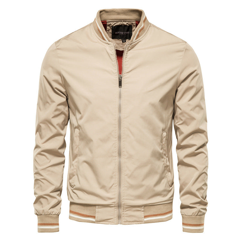 Giubbotti bomber da uomo primavera autunno con cerniera completa, cappotto attivo, outwear-8831