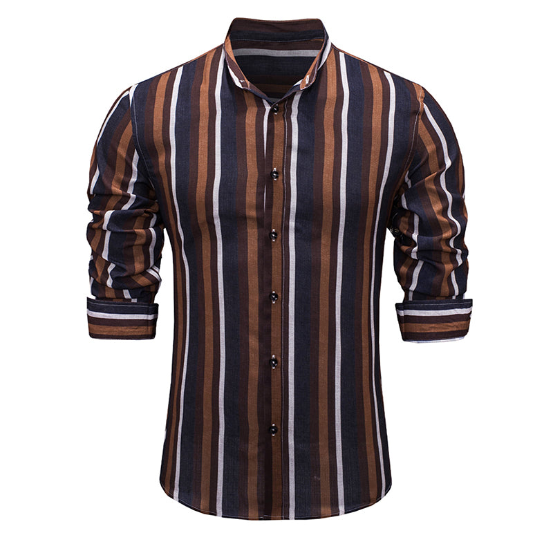 Camicie a righe a maniche lunghe casual da uomo con bottoni | MC255371