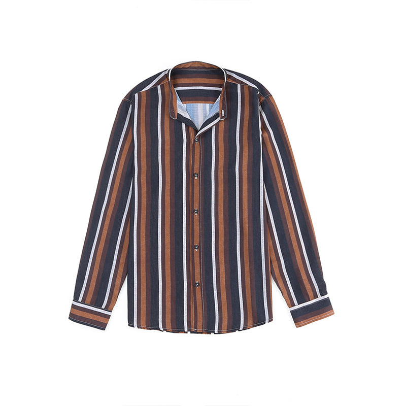 Camicie a righe a maniche lunghe casual da uomo con bottoni | MC255371