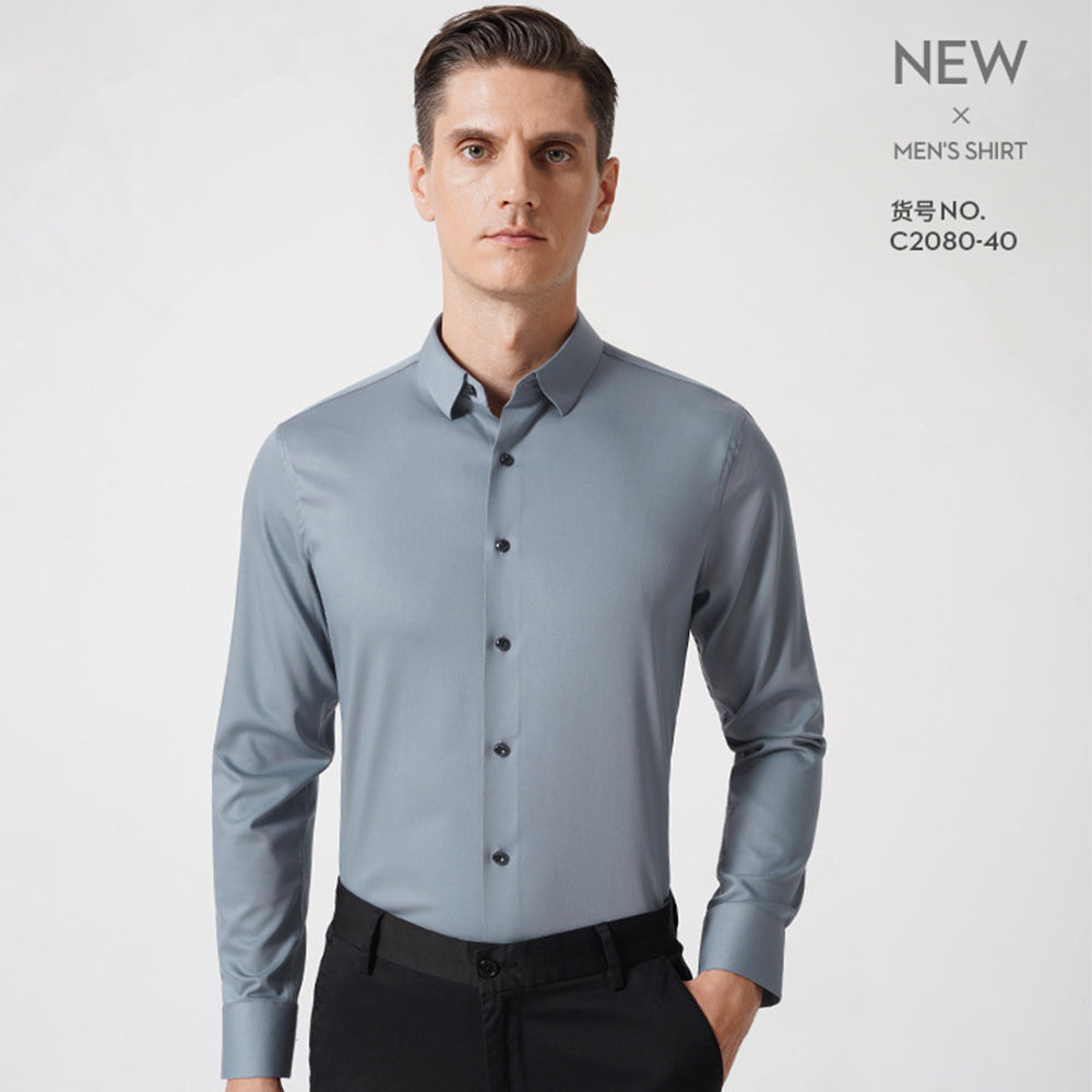 Camicie eleganti da uomo in modal, a maniche lunghe, elasticizzate, formali | C2080