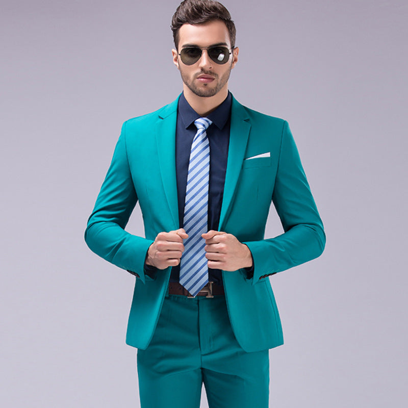 Men’s Premium 2 Piece Suit Smart Fit Prom Suits Work Wedding Casual Parties Business Tuxedo Blazer and Pants Trouser Set - X16