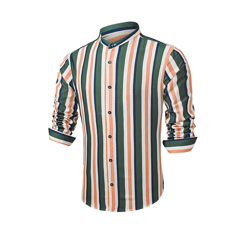 Camicie a righe a maniche lunghe casual da uomo con bottoni | MC255371