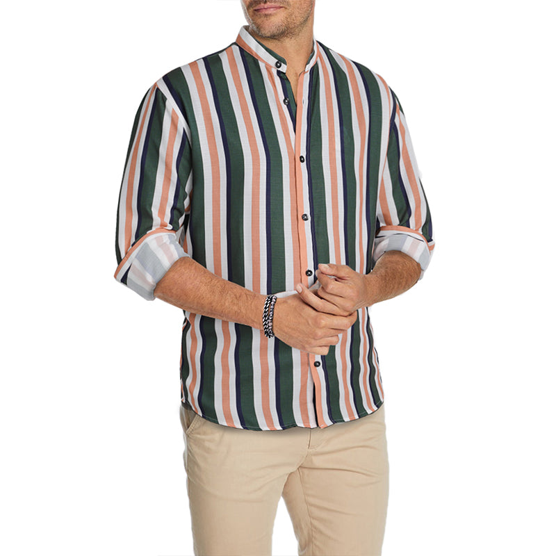 Camicie a righe a maniche lunghe casual da uomo con bottoni | MC255371