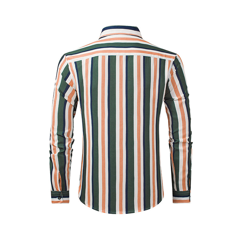 Camicie a righe a maniche lunghe casual da uomo con bottoni | MC255371