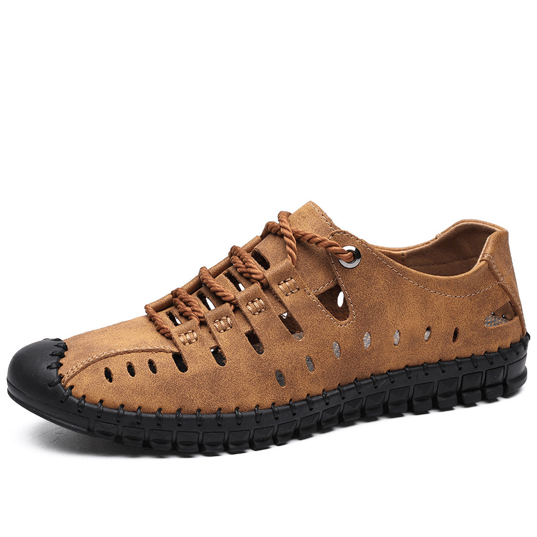 Chaussures d'été décontractées et respirantes en cuir faites à la main pour hommes | 8808