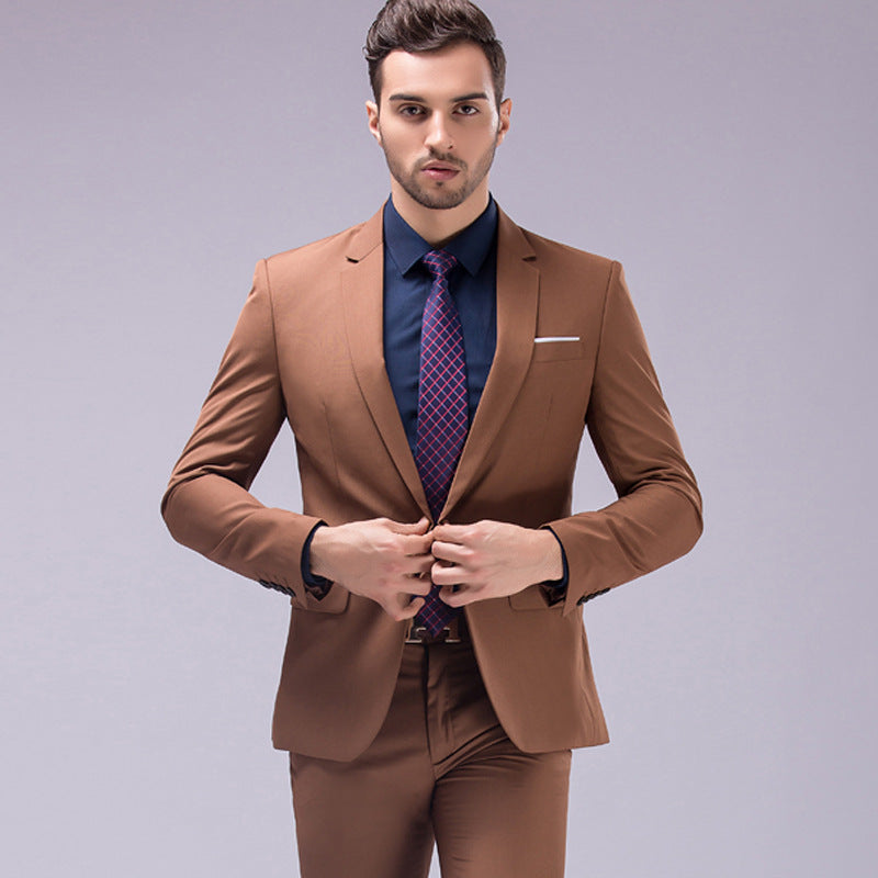 Men’s Premium 2 Piece Suit Smart Fit Prom Suits Work Wedding Casual Parties Business Tuxedo Blazer and Pants Trouser Set - X16