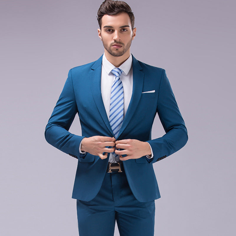 Men’s Premium 2 Piece Suit Smart Fit Prom Suits Work Wedding Casual Parties Business Tuxedo Blazer and Pants Trouser Set - X16
