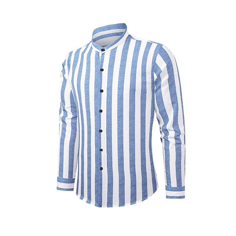 Camicie a righe a maniche lunghe casual da uomo con bottoni | MC255371