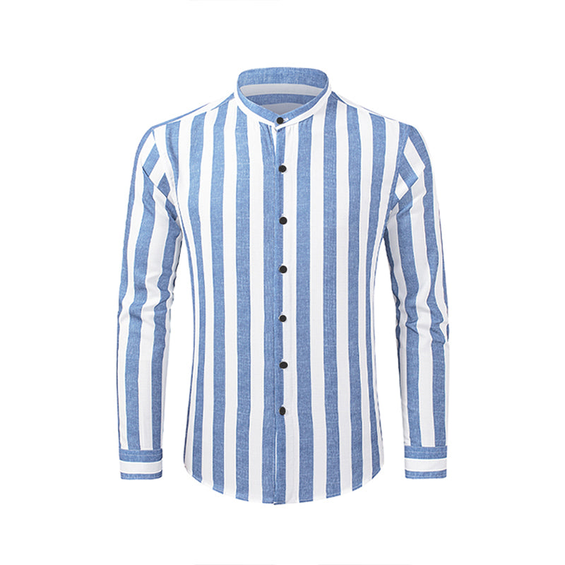 Camicie a righe a maniche lunghe casual da uomo con bottoni | MC255371