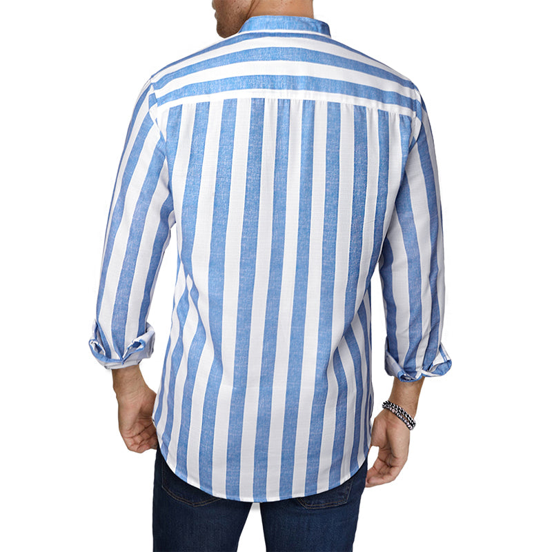 Camicie a righe a maniche lunghe casual da uomo con bottoni | MC255371