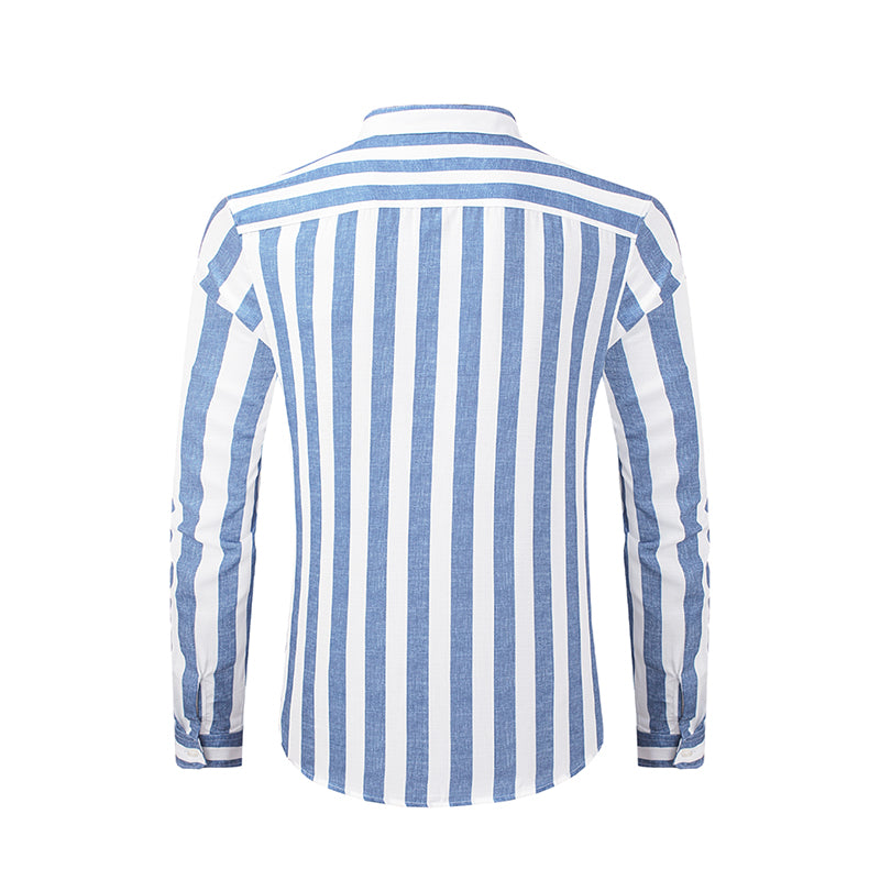 Camicie a righe a maniche lunghe casual da uomo con bottoni | MC255371