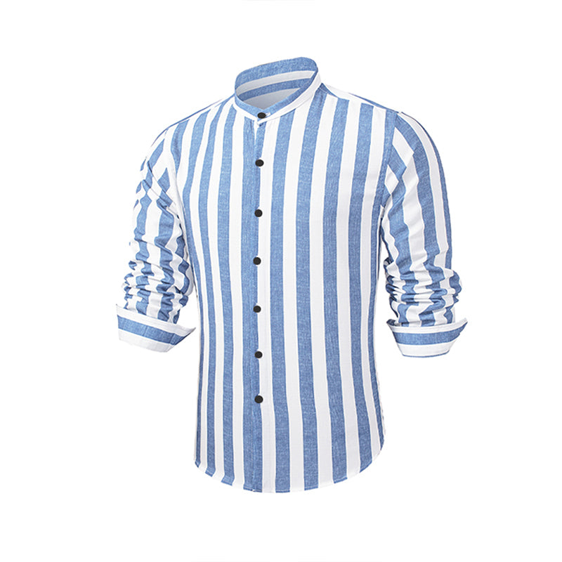 Camicie a righe a maniche lunghe casual da uomo con bottoni | MC255371
