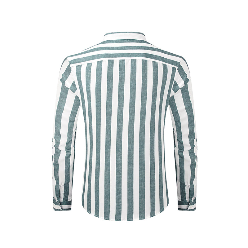 Camicie a righe a maniche lunghe casual da uomo con bottoni | MC255371