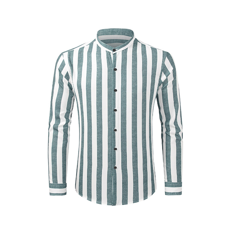 Camicie a righe a maniche lunghe casual da uomo con bottoni | MC255371